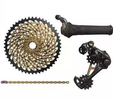 Групсет "SRAM" XX1 Eagle Kit 1x12-speed, Grip Shift, gold. XX1EagleGripShiftgold