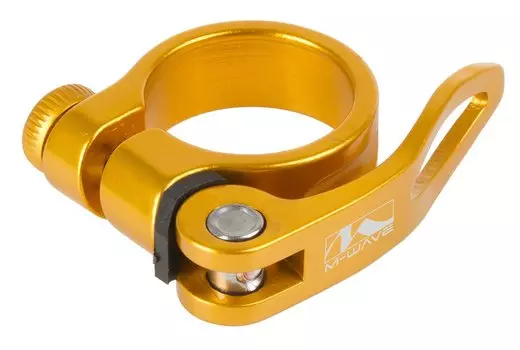Хомут подседельный с эксцентриком M-WAVE, 34.9 мм, анодированый алюминий (50), золотистый, 5-250948
