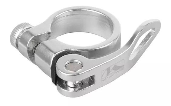 Хомут подседельный с эксцентриком M-WAVE, 34,9 мм, анодированый алюминий (50), серебристый, 5-250941