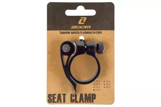 Хомут подседельный ZOOM 31,8мм на болте (на блистере), черный, 5-251910