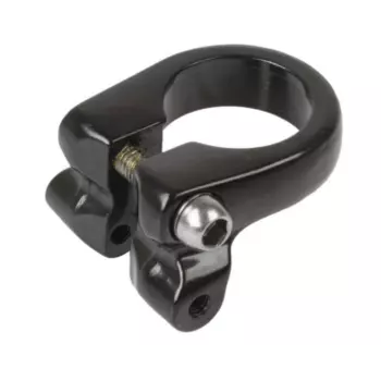 Хомут подседельный ZOOM 34,9 мм алюминий с креплением под бгажник, черный. 5-250851