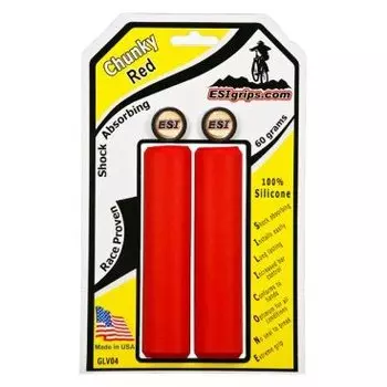 Грипсы велосипедные ESI Chunky, 130 мм, силикон, красный, GLV04