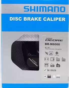 Калипер гидравлический M6000 Shimano, черный, композитные колодки G01S, без адаптера