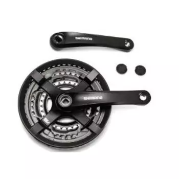 Система велосипедная SHIMANO FC-TY501, 6/7/8 скоростей, 28/38/48X170мм, под квадрат, без каретки, EFCTY501C888CLB