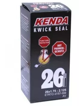 Камера для велосипеда KENDA 26"х1.75-2.125 (47/57-559), антипрокольная, авто ниппель, 5-518910