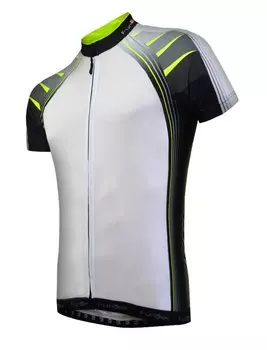 Велофутболка 12-251 J-759 Ref.Yellow бело-зелено-черная с молнией S FunkierBike