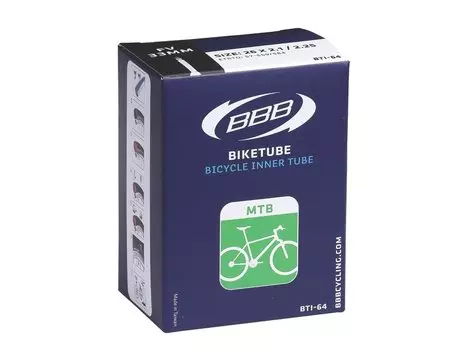 Камера велосипедная BBB, 27.5*2,10/2.35, FV, 33mm, защита от проколов, велониппель, BTI-68