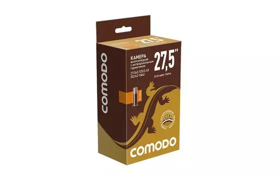 Камера велосипедная COMODO, с антипрокольным герметиком, 27.5x2.125/2.40, AV40 мм, бутиловая, TBCM272125AV40AB