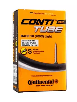 Камера велосипедная Continental Light, 700 x 18-25mm, 60mm, Presta Valve Tube, 0181831