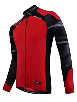 Велофутболка с длинным рукавом J-730-1-L красно-черная с молнией S FunkierBike 12-304