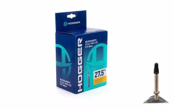 Камера велосипедная HOGGER 27,5x 1,95/2,125 FV 48 мм Presta, с длинным ниппелем, TBHG-27-195FV48P