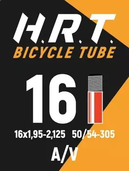 Камера велосипедная HORST, 16"х1.95"-2.125", автониппель, черный, 00-010017