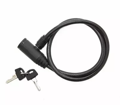 Велосипедный замок Vinca Sport тросовый, на ключ, 8 х 650мм, черный, VS 8202 black