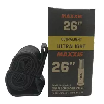 Камера велосипедная MAXXIS ULTRALIGHT, 26X1.5/2.5 (40/63-559), 0.6 мм, LSV48 (B-C), EIB00141100