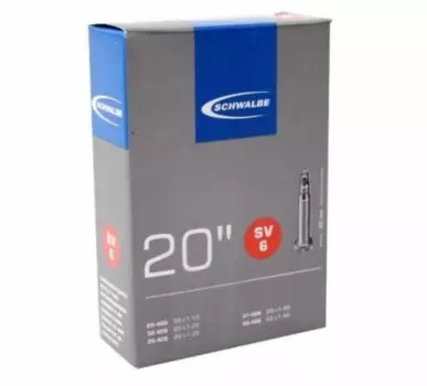 Камера велосипедная SCHWALBE SV6, 20" (28/40-406), спортниппель IB 40 mm, 05-10413313