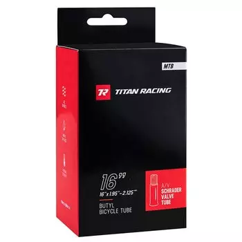 Камера велосипедная Titan Racing, 16x1.95-2.125", бутил-каучук, черный, 2042001001016