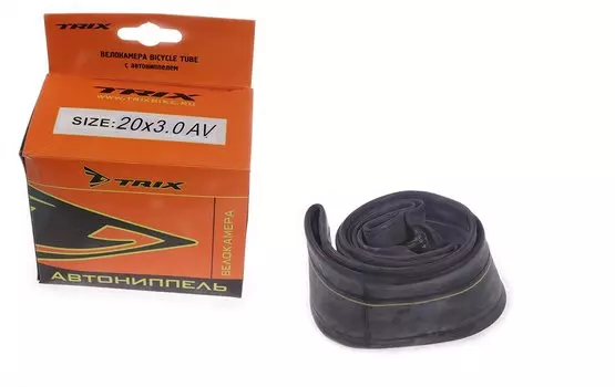 Камера велосипедная TRIX, 20x3.0 мм, автониппель, бутиловая