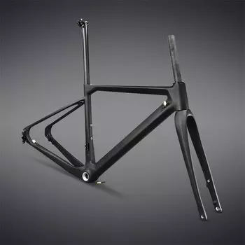 Рама карбоновая в комплекте с вилкой ICAN для GRAVEL + подседельный штырь, оси, рулевая колонка, GRA02 (S (52) )
