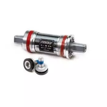 Каретка-картридж велосипедная NECO, алюм., под стакан 68мм, квадратный вал, 119мм х1,37"х24, серебр., BS-N-920-119-SL