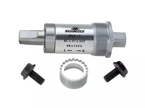 Каретка велосипедная SunRace S18, Square, 68/127, BC1.37, Silver, BBS18.BSUS.SS0