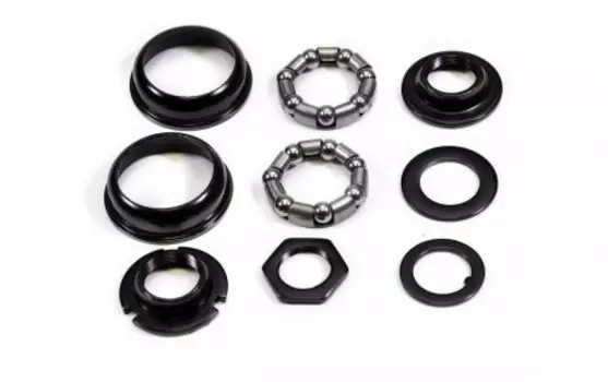 Каретка велосипедная TRIX, для односоставных шатунов, подшипник, чашка-2шт, конусы, шайба, гайка, черная, BS-TX-C03-0-BK