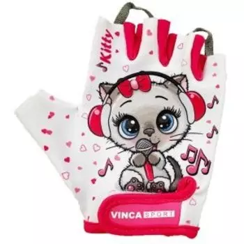 Перчатки велосипедные Vinca Sport, детские, белый, VG 980 Kitty