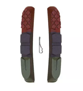 Картриджи велосипедных колодок PROMAX, ободные, 3-х цветные, резина, 361072