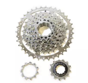 Кассета велосипедная Skilful, 8 скоростей, зубья 11-36, сталь, хромированная, CS-M240