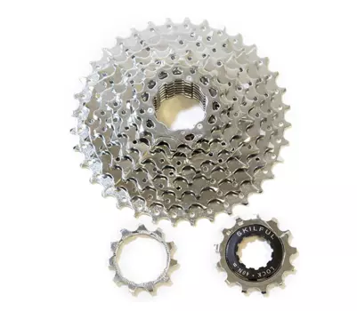 Кассета велосипедная Skilful, 9 скоростей, зубья 11-36, сталь, никелированная, CS-M310