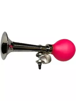 Клаксон металлический STELS, с розовой грушей, HR 277/pink