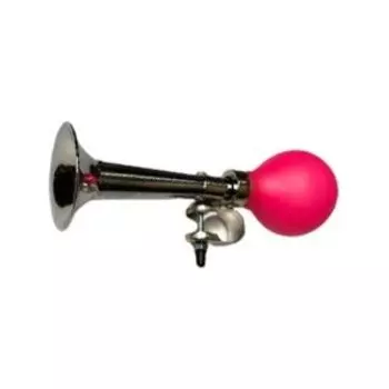 Клаксон металлический STELS, с розовой грушей, HR 277/pink