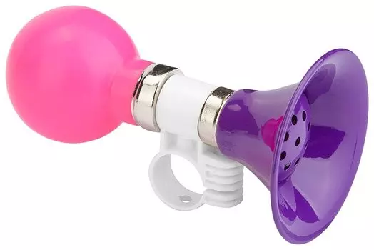 Клаксон велосипедный 83P-24, сталь/ПВХ, бело-розово-сиреневый, 210178