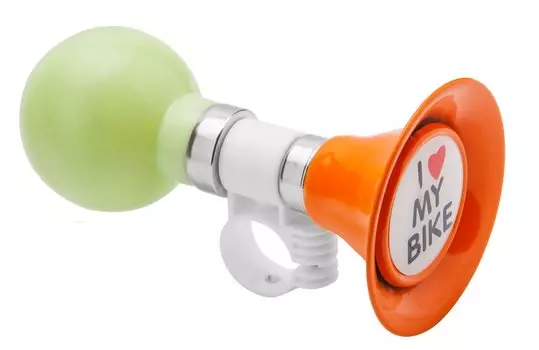 Клаксон велосипедный 90P-04, сталь/ПВХ, оранжево-сиреневый, 210238