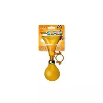 Клаксон велосипедный TRIX Safari, детский, один рожок, пластик/резина, желтый, AH-TX-SAFARI-0-YE