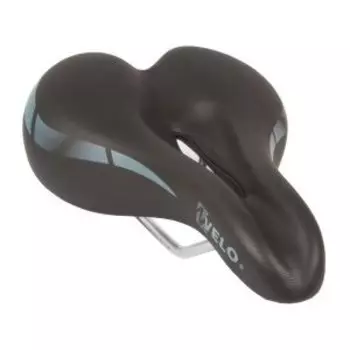 Седло велосипедное VELO, универсальное, 250х168 мм, бесшовное, черное, 5-250337