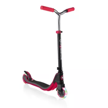 Самокат Globber FLOW 125 LIGHTS, двухколесный, светящиеся колеса, нагрузка до 100кг, красный, 472-102-2