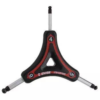 Ключ трехсторонний шестигранный UNIOR, с закругленным жалом 4х5х6, красный, 1781/2HXS-US