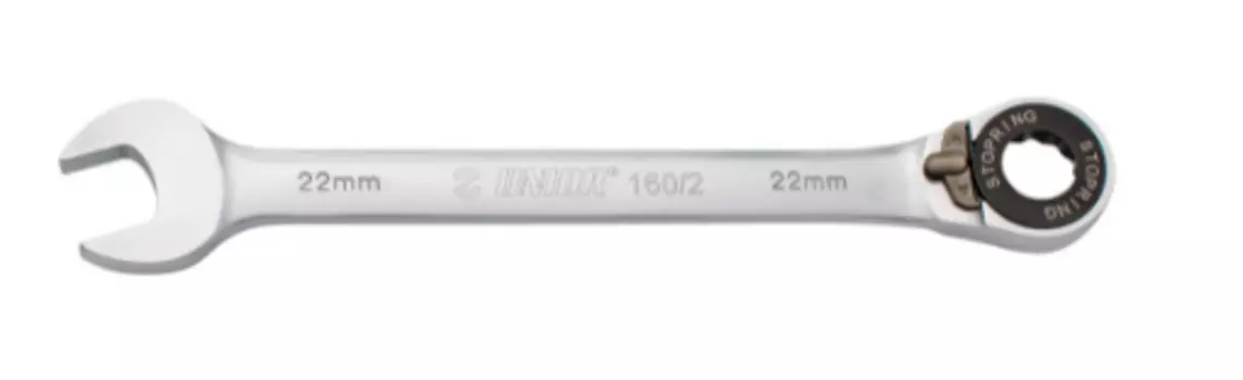 Ключ UNIOR комбинированный кованый с храповиком, 14, 160/2