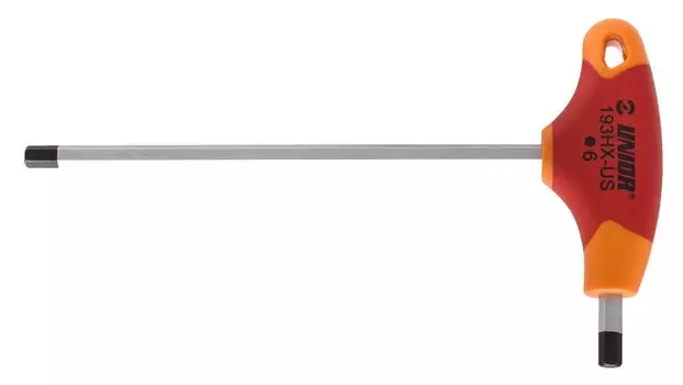 Ключ UNIOR, шестигранный, с Т-образной рукояткой, размер 5, красный, 193HX-US