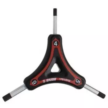 Ключ UNIOR, трехсторонний, шестигранный, 2х2,5х3, красный, 1781/2HX-US