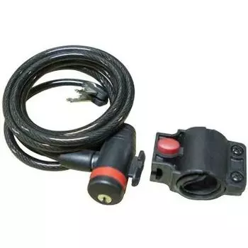 Замок TBS TY-511-1, спиральный, 8х1800мм, с ключом и держателем, чёрный, TY-511-1