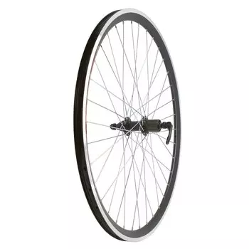 Колесо 28" заднее, обод двойной алюминиевый, под кассету 8-9 скоростей, с эксцентриком, цвет черная