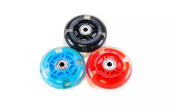 Колесо для детского самоката, 80мм, с подшипниками ABEC 7, заднее, светящееся, пластик, 80 мм, черное