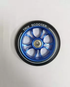 Колесо для трюкового самоката TRIX, 120x24мм, с подшипниками ABEC 9, алюминий, синий, 120MM-BL