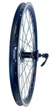 Колесо переднее TRIX 20", обод алюминиевый, двойной, 36H, 406х19,4/25х21,4мм, черный, D23-20-black-14664