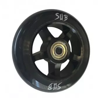 Колесо SUB для ТРЮКОВОГО самоката, фрезер. алюм. с подшип. ABEC9 100мм анодир. черное, 00-180100-1
