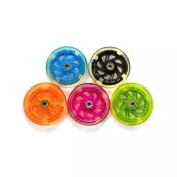 Колесо TRIX. для детского самоката, 120мм, с подшипниками ABEC 7, переднее, светящееся, пластик, розовое .12940