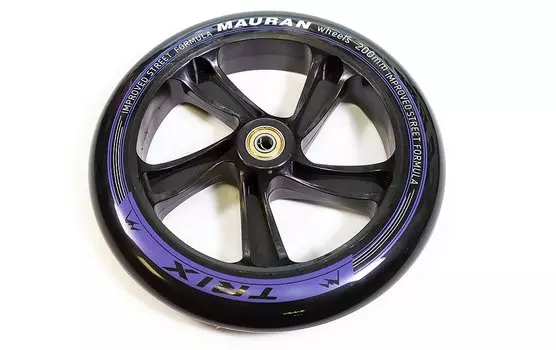 Колесо TRIX Mauran, для самокатов, 200 мм, с подшипниками ABEC 11, фиолетовое, 200