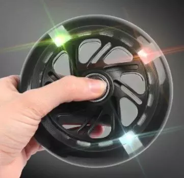 Колесо Vinca Sport для самоката, полиуретан, ABEC 7, со светодиодами, 116*23мм, черное, SC 116 black light