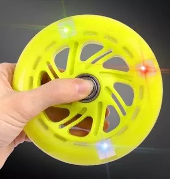 Колесо Vinca Sport для самоката, полиуретан, ABEC 7, со светодиодами, 116*23мм, лаймовый, SC 116 lime light